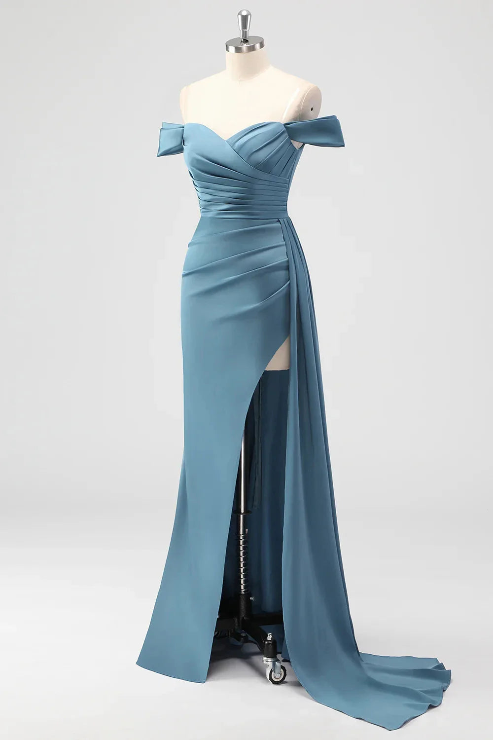 Classic Mermaid V Neck Sleeveless Back Zip Floor-Length prom dress