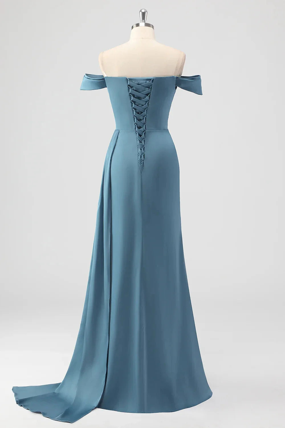Classic Mermaid V Neck Sleeveless Back Zip Floor-Length prom dress