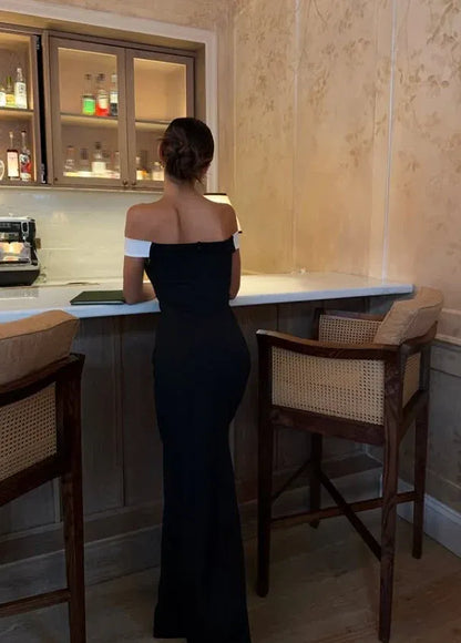 Classic Sheath Off the Shoulder Sleeveless Satin Pleated Floor-Length Prom Dress
