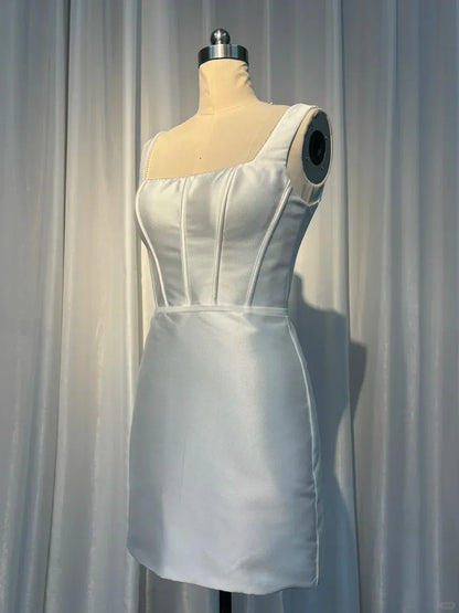 Classic Sheath Regular Straps Backless Short-Length Prom Dress