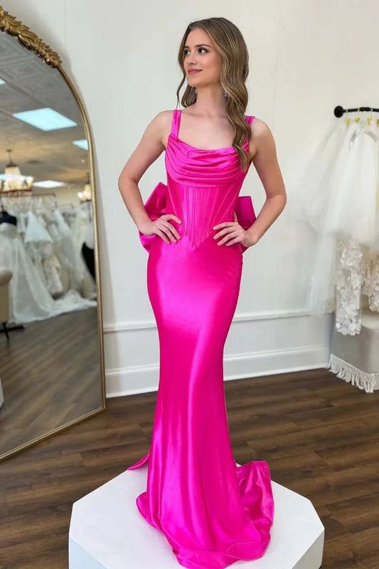 Classic fit Full of charm Sleeveless Round Neck Pleats Backless Floor Length Prom Dresses Evening Dress