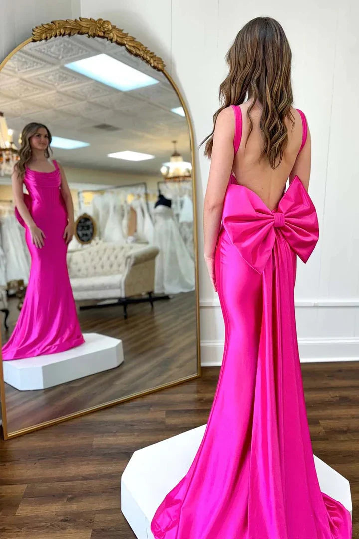 Classic fit Full of charm Sleeveless Round Neck Pleats Backless Floor Length Prom Dresses Evening Dress