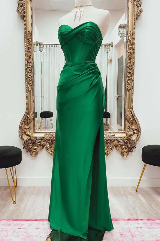 Classic fit Top-quality fabric V-Neck Off-the-Shoulder Backless Pleats  Split Fork Floor Length Prom Dresses