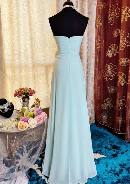 Classy A-line Strapless Floral Sleeveless Chiffon Maxi Party Dress