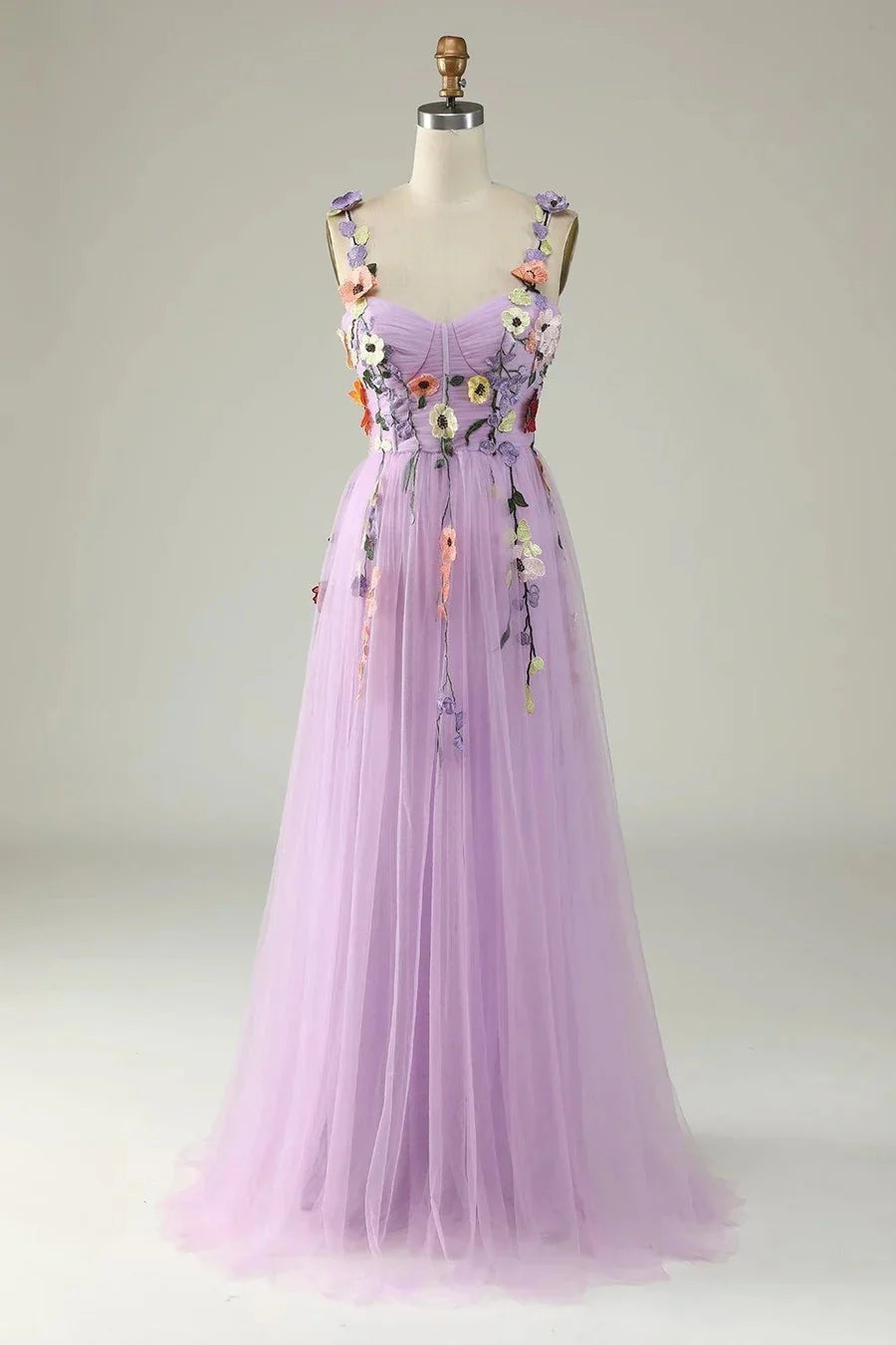 Classy Long Yellow Floral Prom Dresses Sweetheart Evening Dress