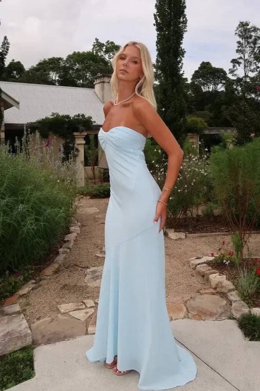 Classy Mermaid Sweetheart Sleeveless Satin Sweep/Brush Train Prom Dress