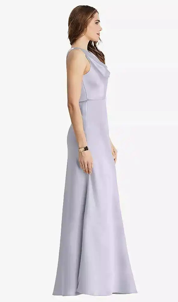 Cowl-Neck Maxi Tank Dress - Nova in Silver Dove