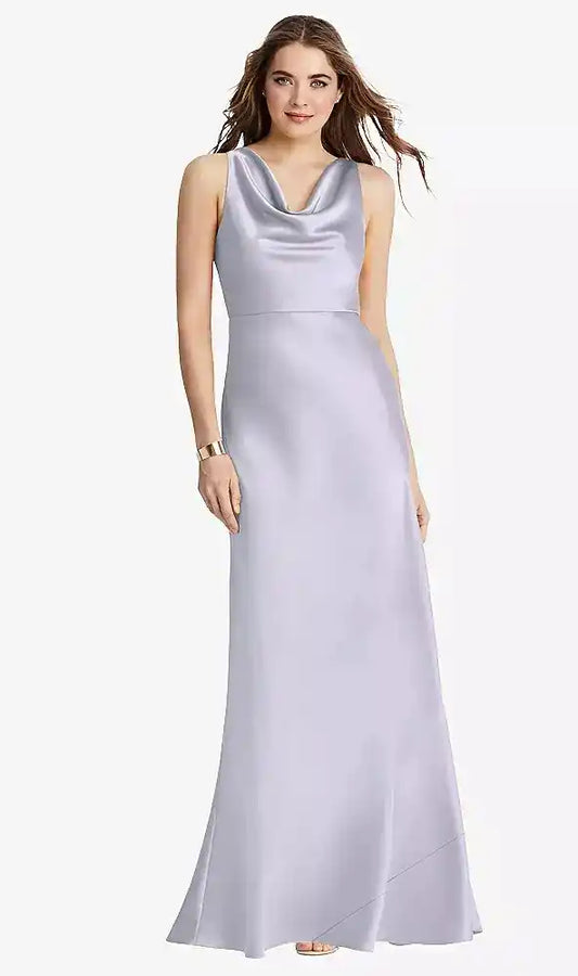 Cowl-Neck Maxi Tank Dress - Nova in Silver Dove