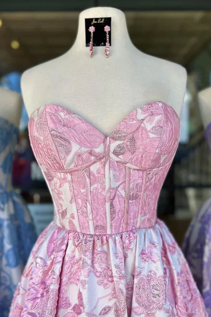 Custom Made Floral Prom Dresses A-Line Sweetheart