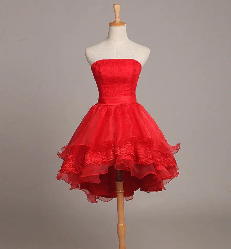 Cute A-Line Sweetheart Sleeveless Tulle Lace Short-Mini Homecoming Dress