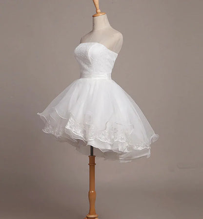 Cute A-Line Sweetheart Sleeveless Tulle Lace Short-Mini Homecoming Dress