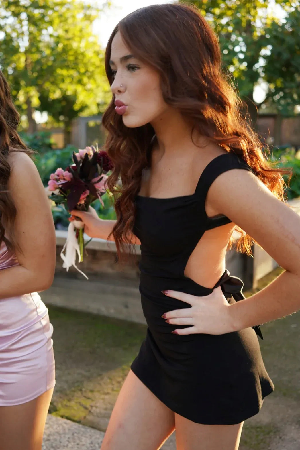 Cute A-line Cowl Neck Sleeveless Open-Back Pleated Satin Short-Mini Homecoming Dress