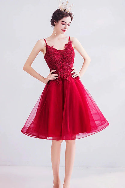 Cute Lace Short Prom Dresses A-Line Homecoming Dresses