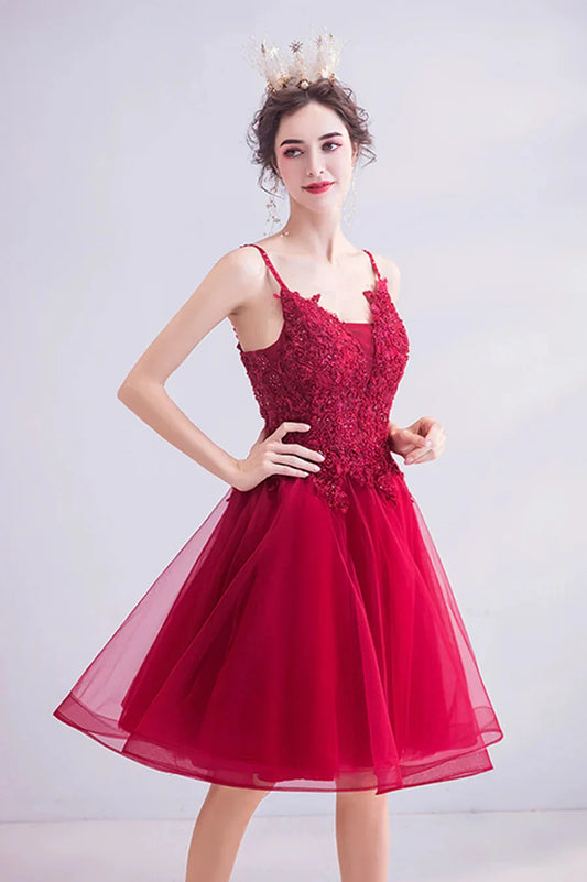 Cute Lace Short Prom Dresses A-Line Homecoming Dresses