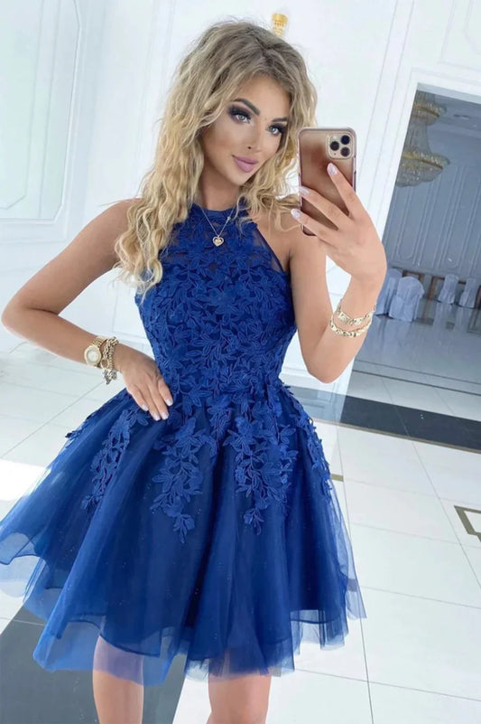 Cute Lace Short Prom Dresses A-Line Homecoming Party Dresses