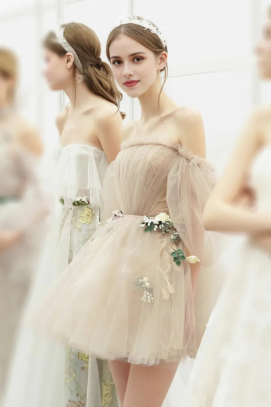 Cute Tulle Short Prom Dresses A-Line Homecoming Dresses