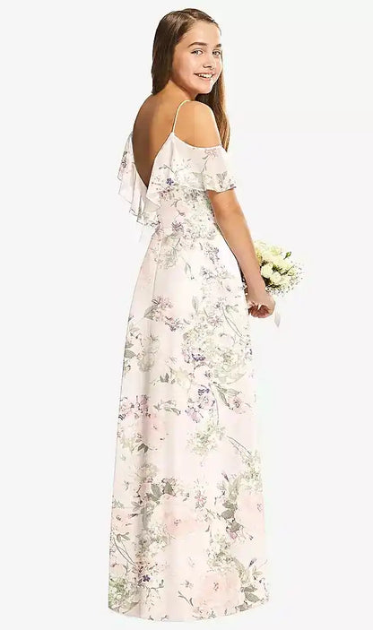 Dessy Collection Junior Bridesmaid Dress in Blush Garden