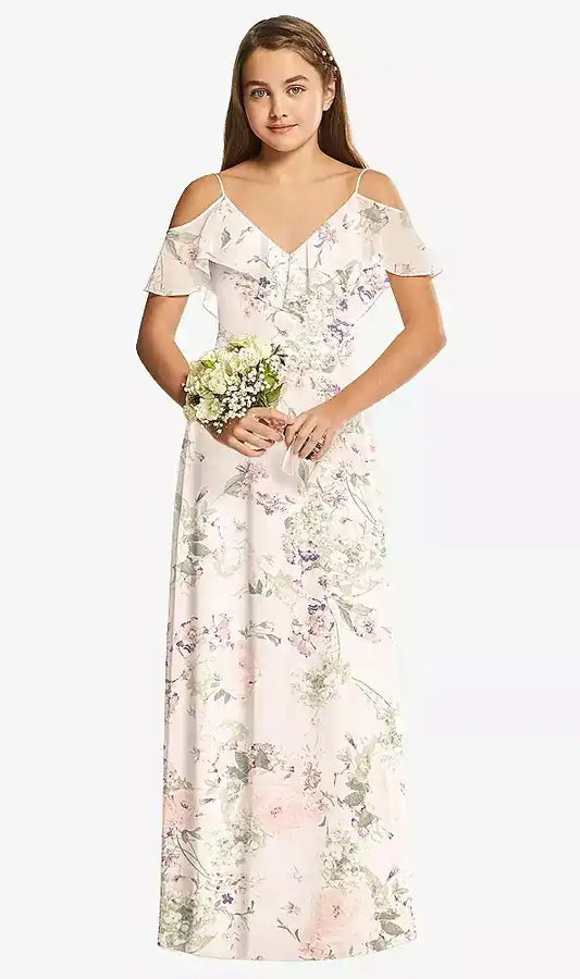 Dessy Collection Junior Bridesmaid Dress in Blush Garden