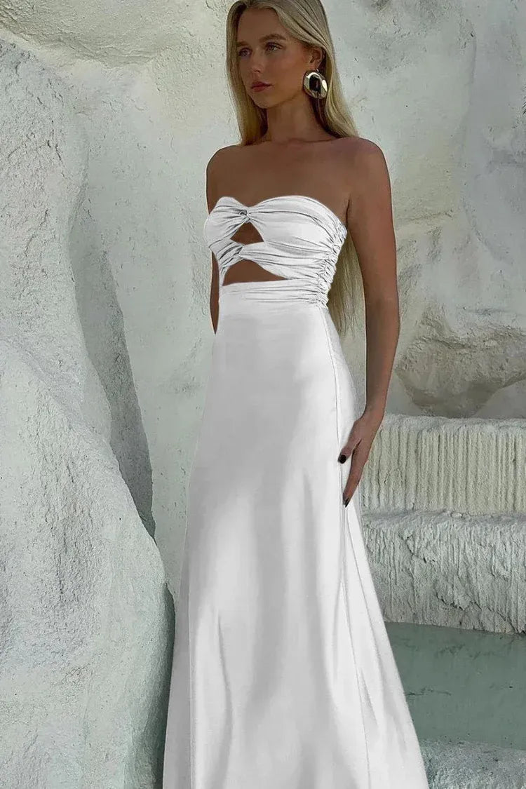 Discount Mermaid Sweetheart Sleeveless Satin Pleated Floor-Length Prom Dress