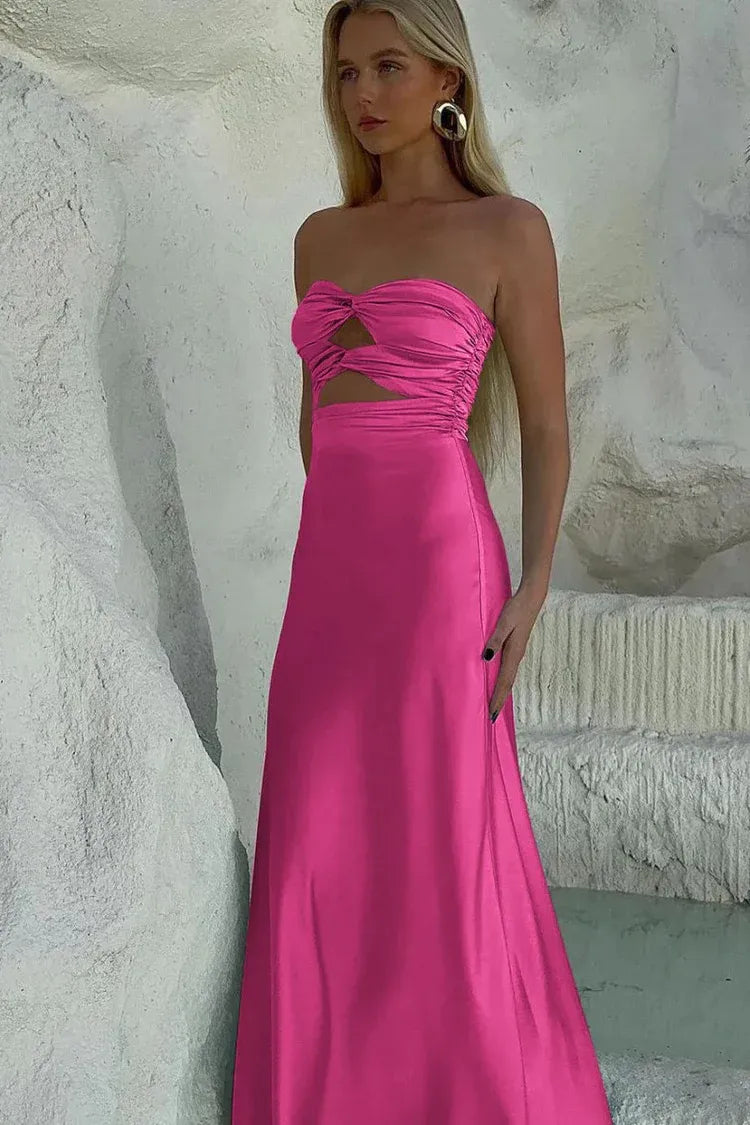 Discount Mermaid Sweetheart Sleeveless Satin Pleated Floor-Length Prom Dress