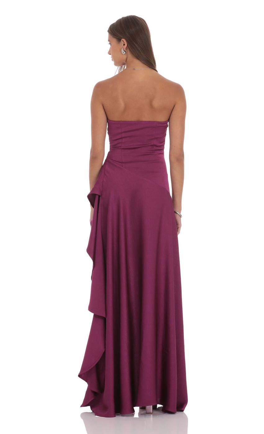 Dramatic Sheath Sweetheart Strapless Open-Back Ruffled High-Low Prom Dresses