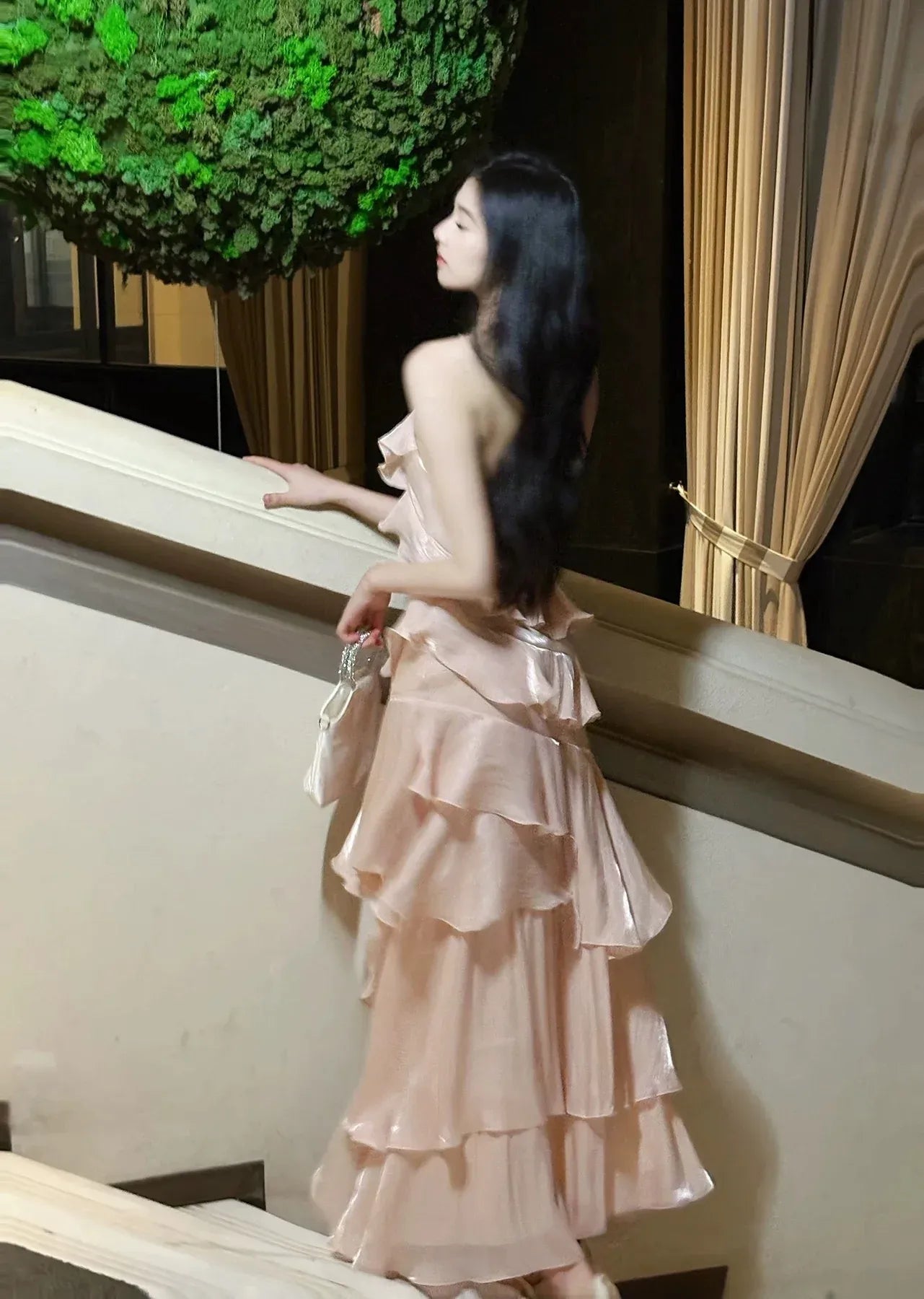Dreamy A-Line Halter Sleeveless Open Back Floor-Length Evening Party Dress