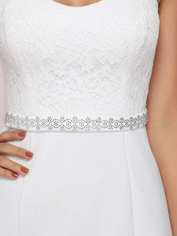 Cream Simple Cap Sleeve Sweetheart Mermaid Style Wedding Dress