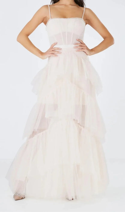 Edgy A-Line Corset Tiered Ruffle Sheer Tulle Black Floor Length Prom Dress For Sale