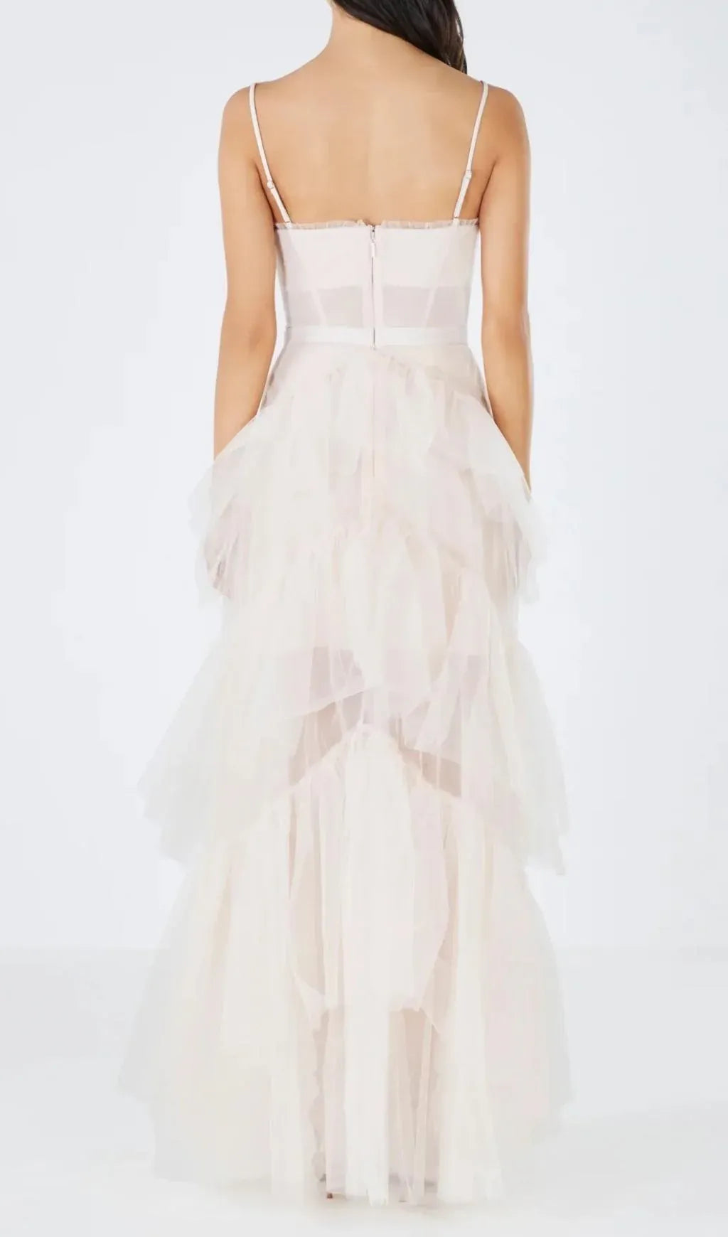 Edgy A-Line Corset Tiered Ruffle Sheer Tulle Black Floor Length Prom Dress For Sale
