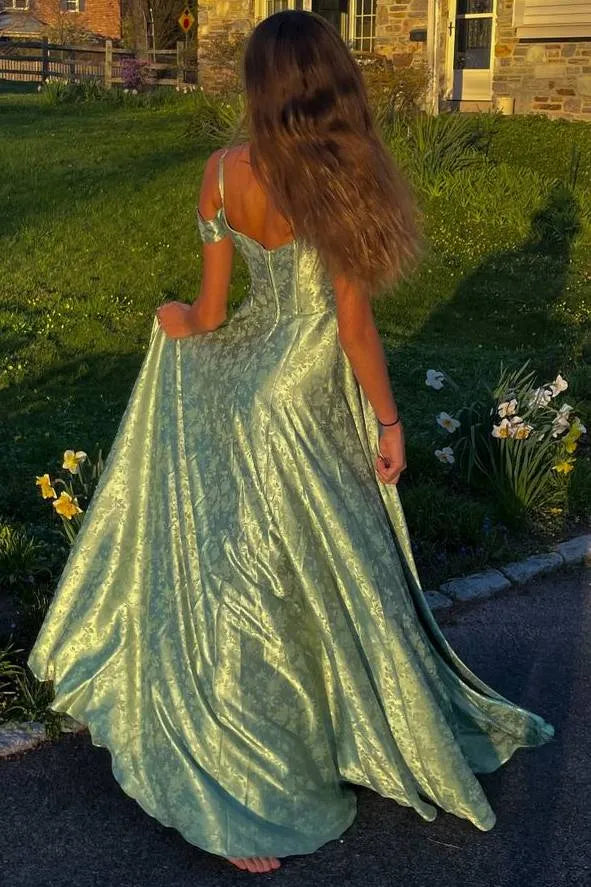 Elegant A-Line Cold Shoulder Cowl Neck Satin Maxi Dress With 3D Floral Print