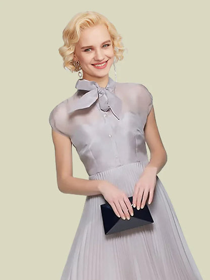 Back view of the A-Line dress, showcasing its elegant silhouette.