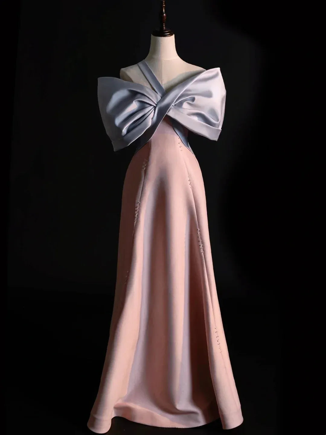 Elegant A-Line Off Shoulder Sleeveless Zipper Back Floor-Length Evening Gown