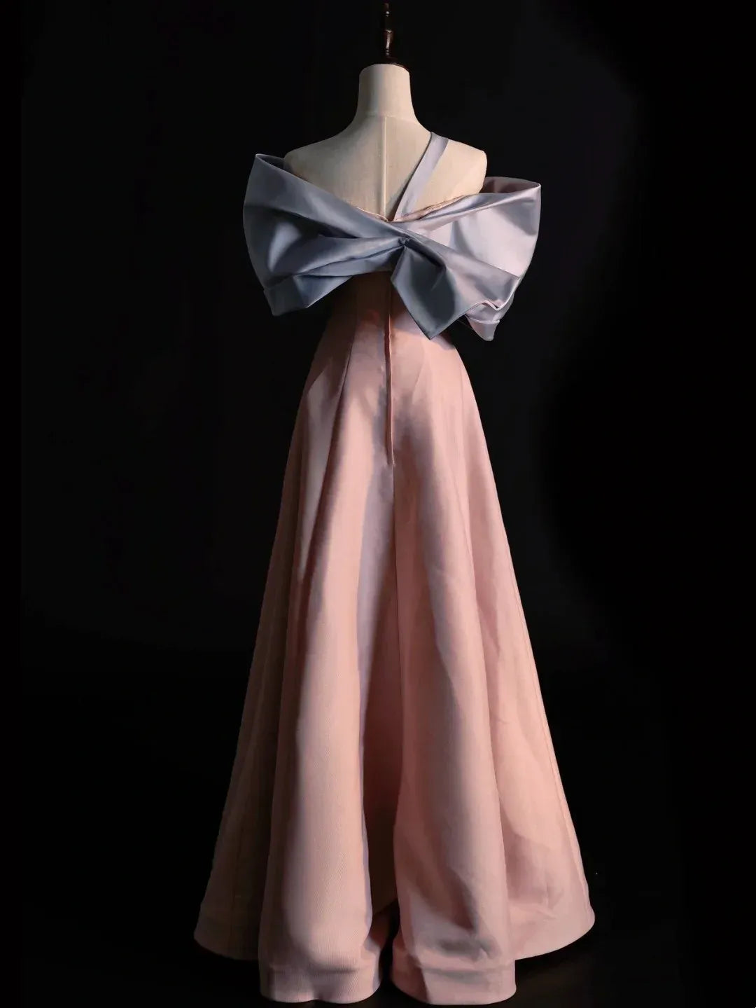 Elegant A-Line Off Shoulder Sleeveless Zipper Back Floor-Length Evening Gown