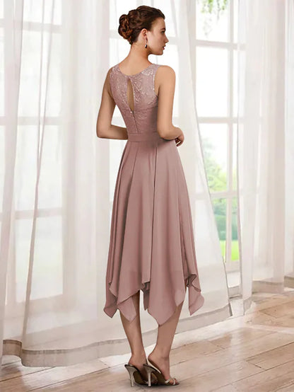 Close-up of the chiffon and lace fabric with a delicate sash ribbon detail.