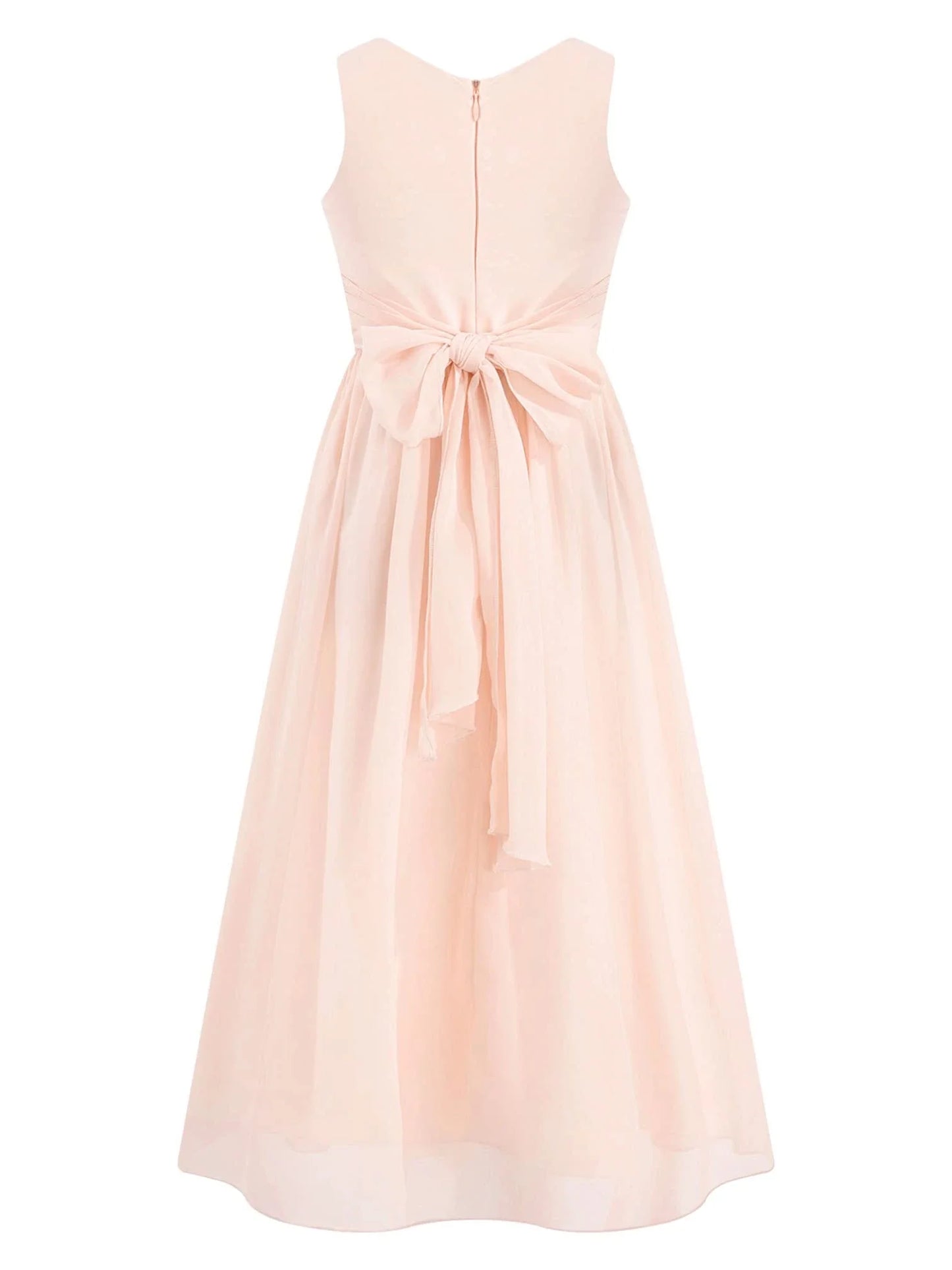 Elegant Cross - Front Ruched Bow - Tie Midi Evening Dress