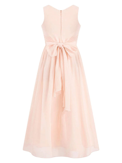 Elegant Cross - Front Ruched Bow - Tie Midi Evening Dress