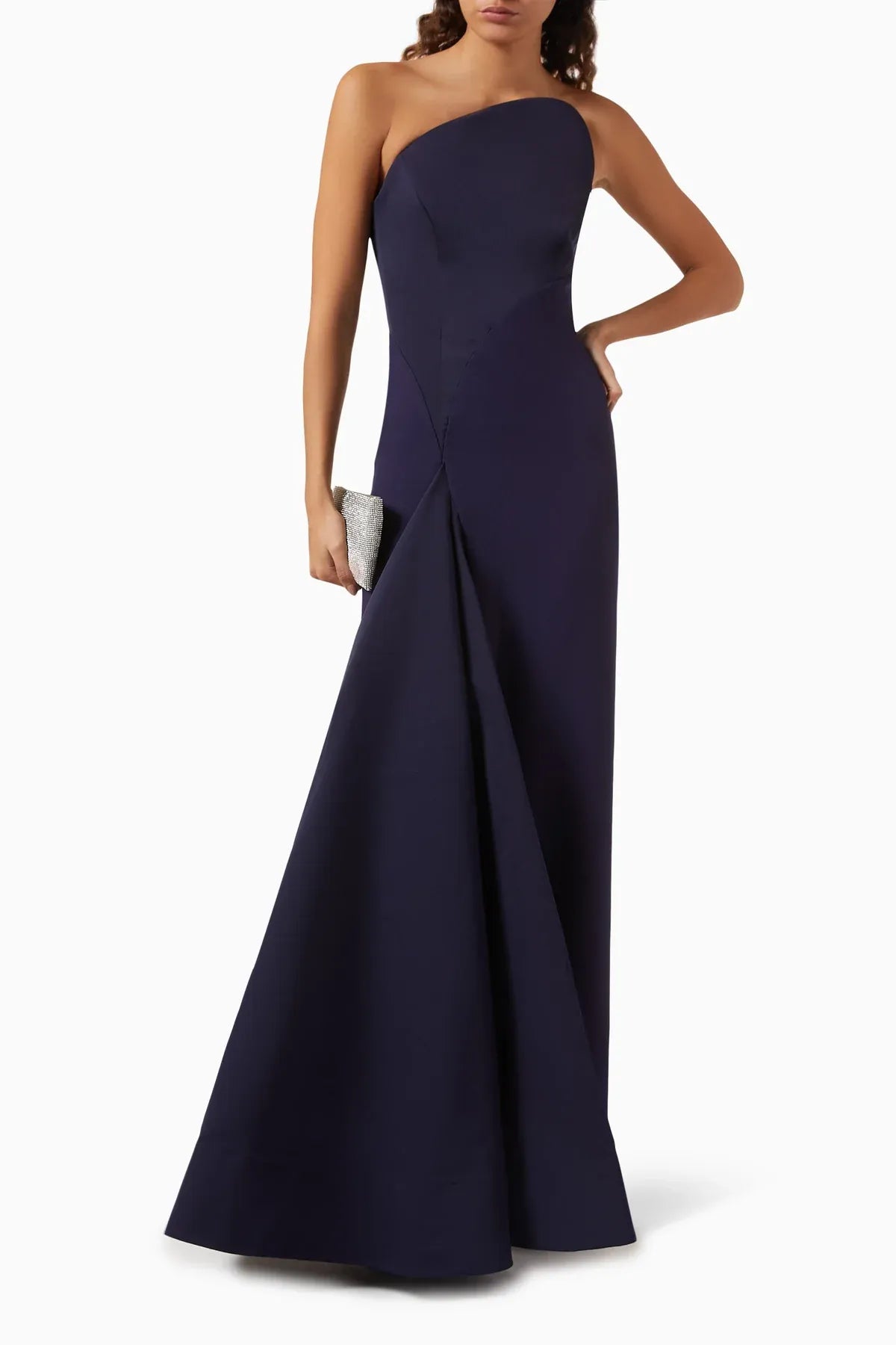 Elegant Mermaid One-Shoulder Sleeveless Ruched Satin Evening Dress