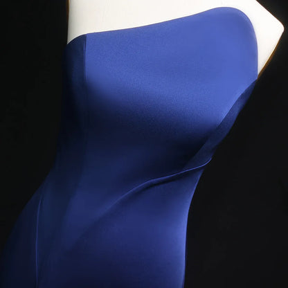 Elegant Mermaid One-Shoulder Sleeveless Ruched Satin Evening Dress