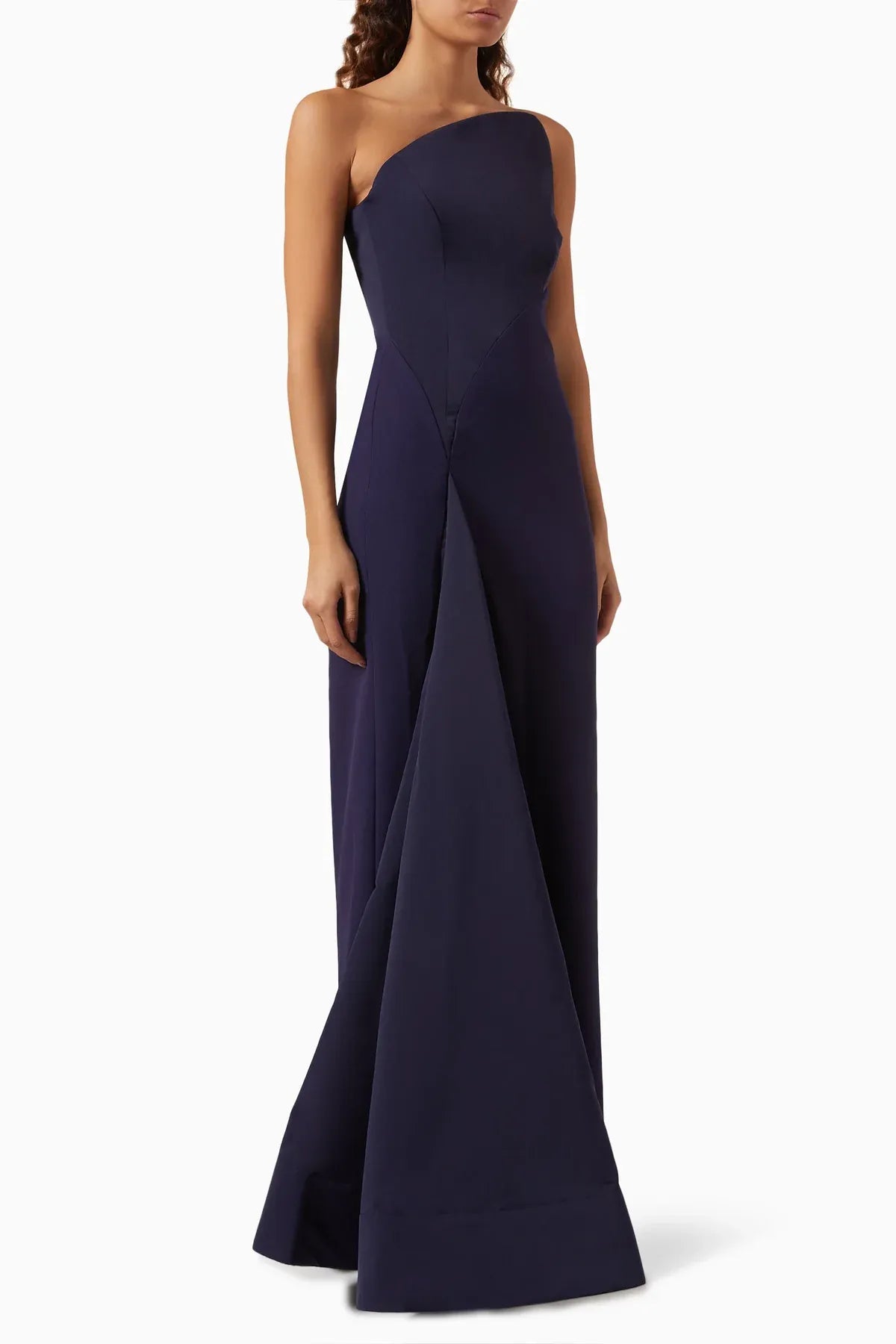 Elegant Mermaid One-Shoulder Sleeveless Ruched Satin Evening Dress