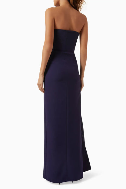 Elegant Mermaid One-Shoulder Sleeveless Ruched Satin Evening Dress
