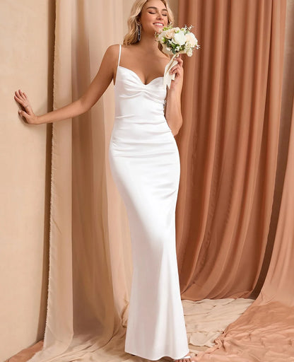 Elegant Mermaid Sweetheart Neckline Spaghetti Strap Maxi Evening Dress