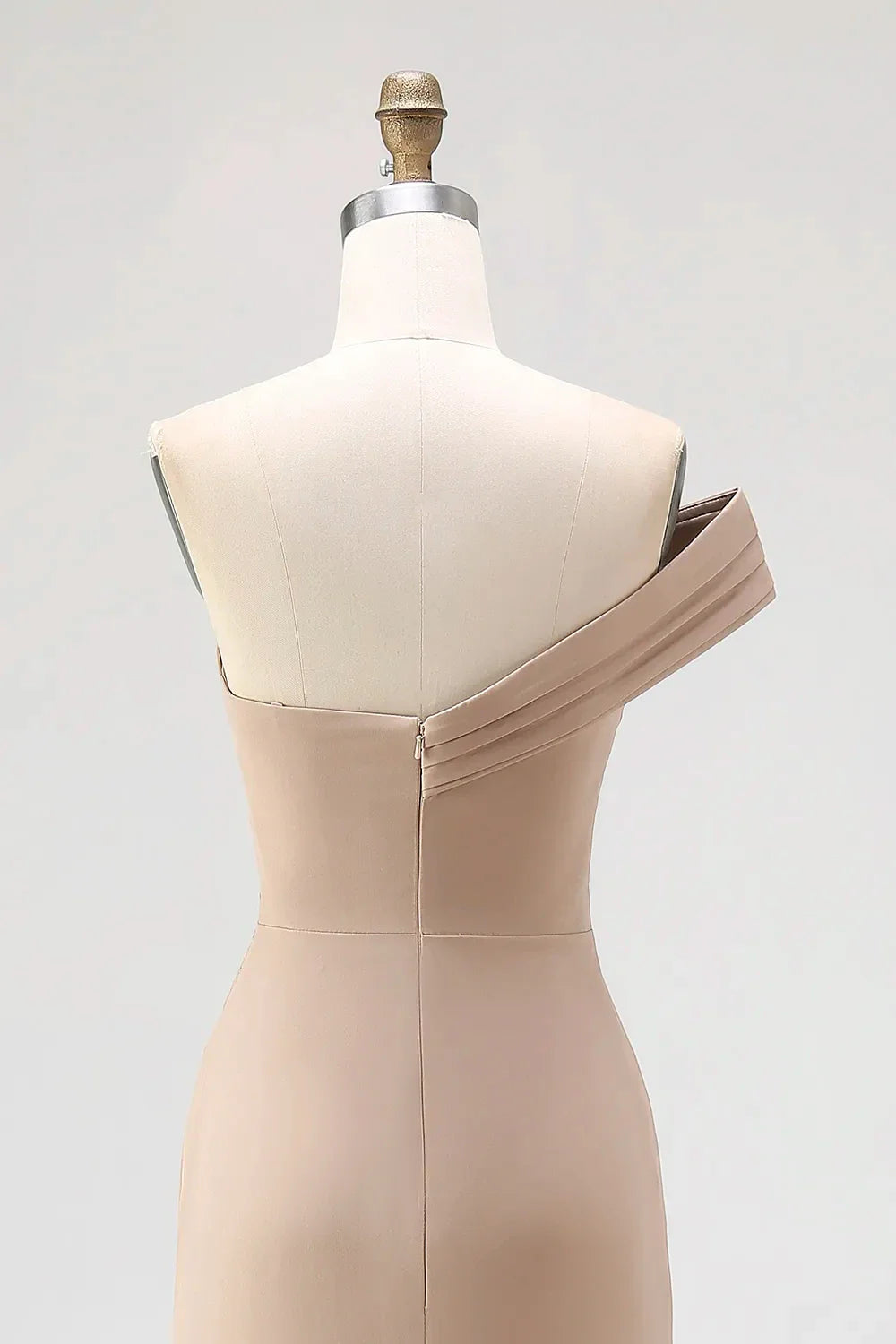 Elegant One-Shoulder Ruched Sheath Floor-Length Evening Dress