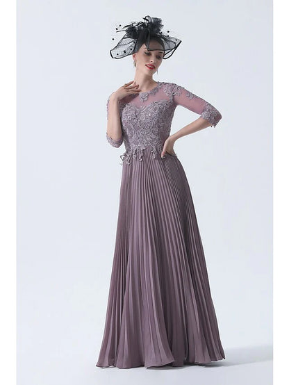 Back view of the plus size A-line dress, showing the flow of the skirt and sash.