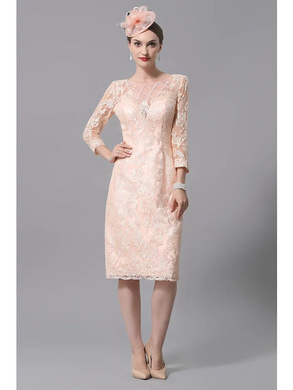 Back view of the elegant plus size dress, highlighting the bateau neckline and pleated details.
