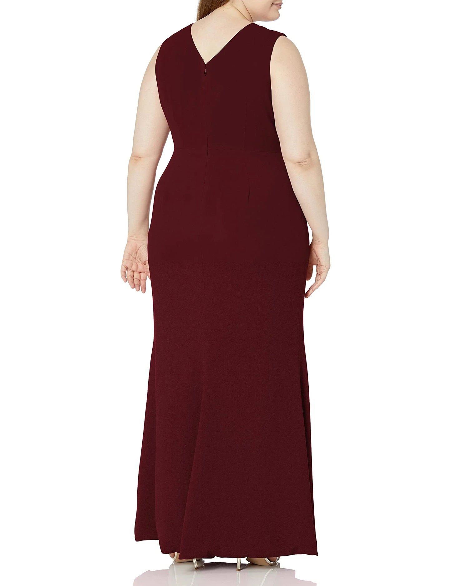 Elegant Plus Size V-Neck High-Slit Mermaid Maxi Evening Dress