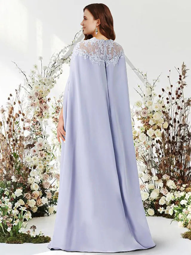 Back view of a model wearing the sleeveless two-piece chiffon evening dress.