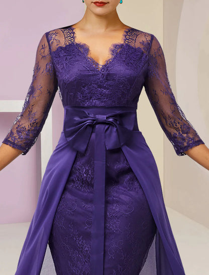 Full view of the two-piece sheath dress, perfect for a fall wedding guest.