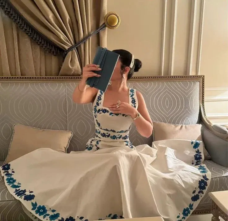 Elegant A-Line Halter Neck Sleeveless Floral Satin Floor-Length Evening Dress