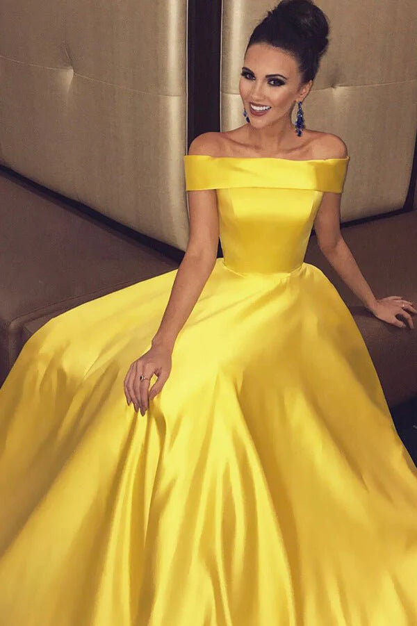 Elegant A-Line Off-the-shoulder Sleeveless Backless Floor-Length Prom Dress