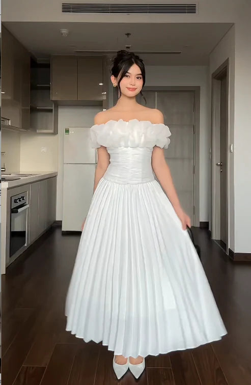 Elegant A-Line Off-the-shoulder Sleeveless Lace Up Floor-Length Evening Dress